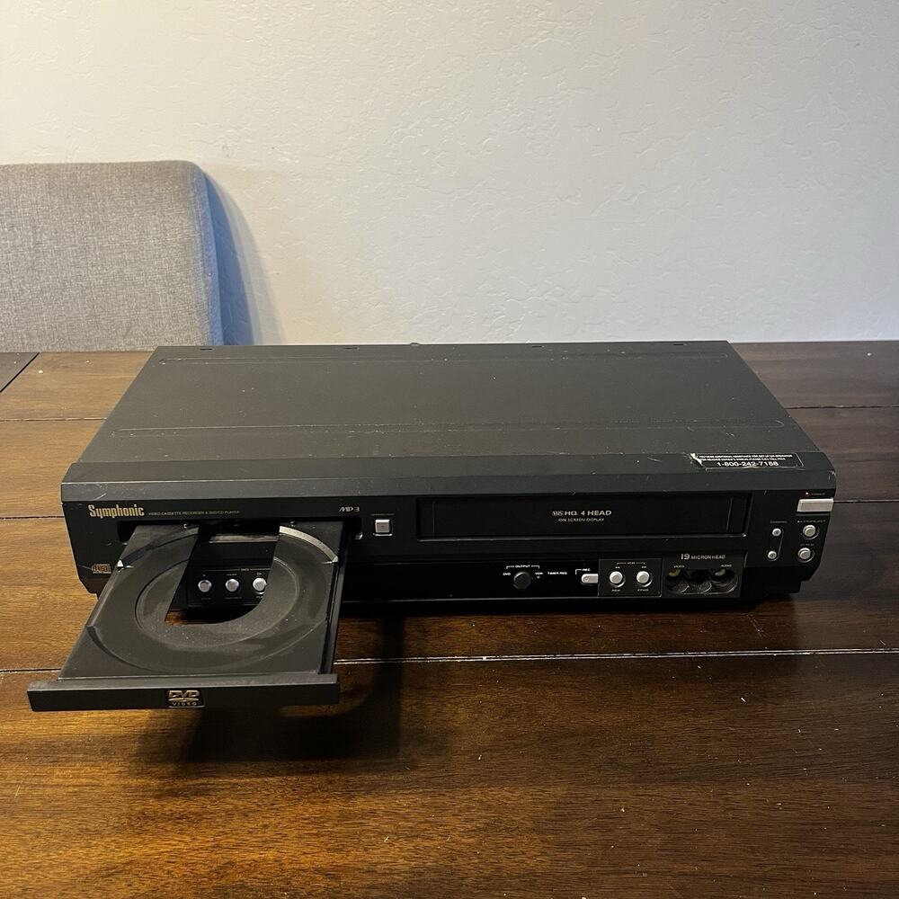 SYMPHONIC WF803 DVD/VCR rec VHS Combo Player / Recorder, No Remote,Tested Works